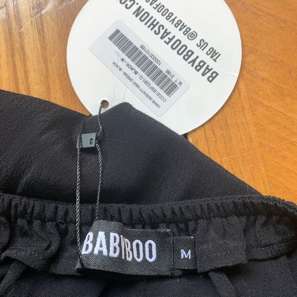 BabyBoo Serinity Black Cut Out Maxi Dress Size M NWT - Picture 4 of 11